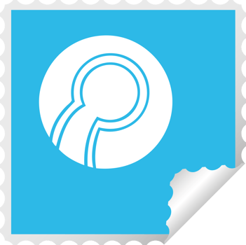 square peeling sticker cartoon of a bowl ball png