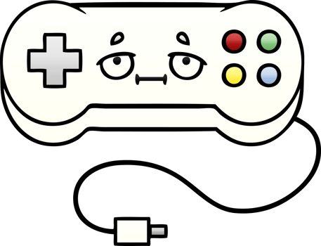 gradient shaded cartoon game controller png