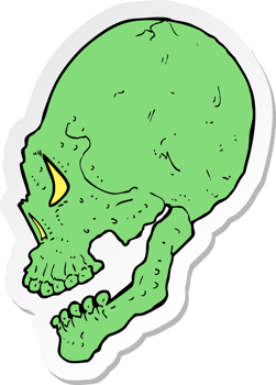 sticker of a spooky skull illustration png
