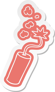 cartoon sticker of a lit dynamite stick png