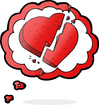 thought bubble cartoon broken heart symbol png