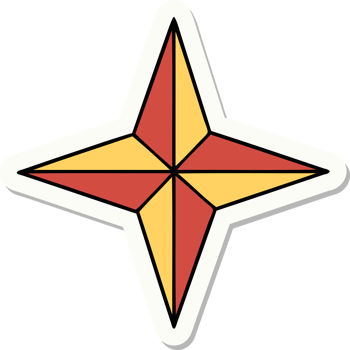 tattoo style sticker of a star png