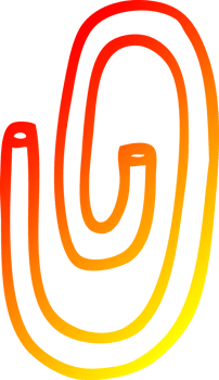 warm gradient line drawing cartoon paper clip png