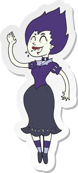 sticker of a cartoon vampire girl png