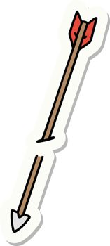 tattoo style sticker of an arrow png