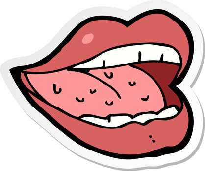 sticker of a cartoon smiling mouth png