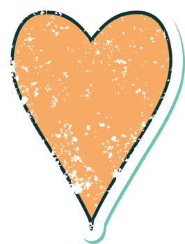 distressed sticker tattoo style icon of a heart png