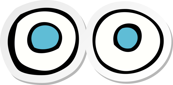 sticker of a cartoon eyes png