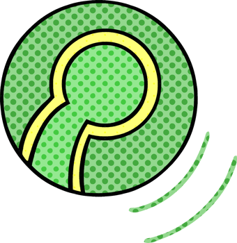 comic book style cartoon tennis ball png