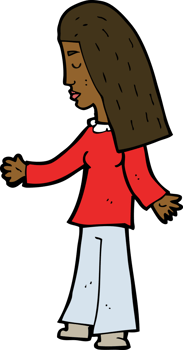 cartoon woman with open arms png