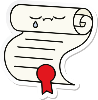 sticker of a cute cartoon contract png