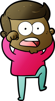 cartoon shocked man drawing png