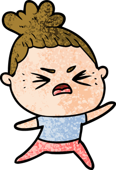 cartoon angry woman drawing png