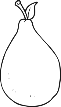 black and white cartoon pear png