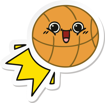 sticker of a cute cartoon basketball png