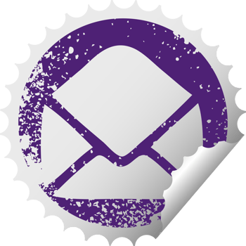 distressed circular peeling sticker symbol paper envelope png