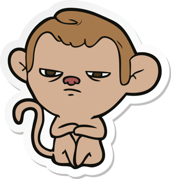 sticker of a cartoon monkey png