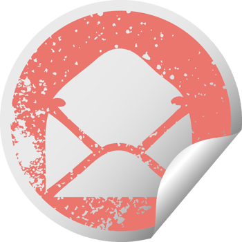 distressed circular peeling sticker symbol paper envelope png