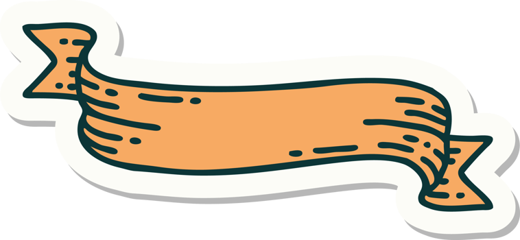 tattoo style sticker of a banner png