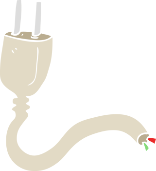 flat color illustration of a cartoon electrical plug png