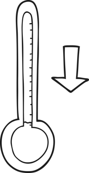 black and white cartoon dropping temperature png