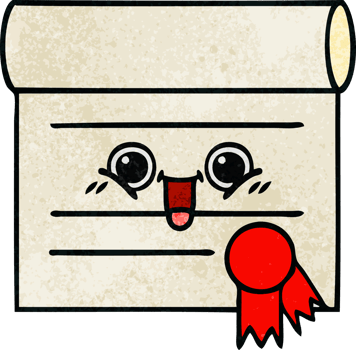 retro grunge texture cartoon certificate png