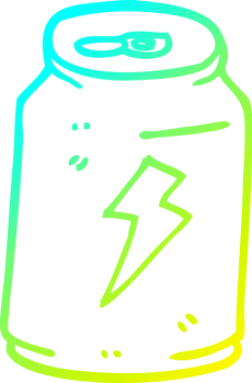 cold gradient line drawing cartoon can of energy drink png