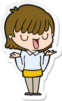 sticker of a cartoon woman png