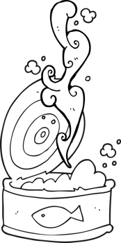 black and white cartoon can of tuna png
