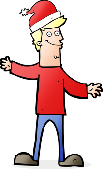 cartoon man ready for christmas png