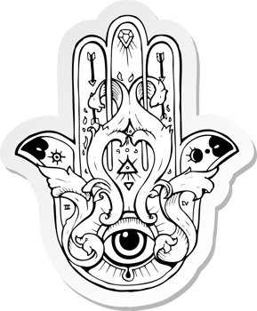 sticker of a hamza tattoo symbol png