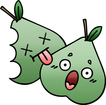 gradient shaded cartoon green pear png