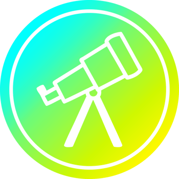 astronomy telescope circular in cold gradient spectrum png