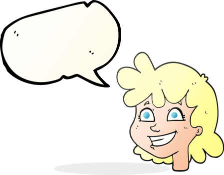 speech bubble cartoon female face png