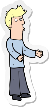 sticker of a cartoon man explaining png