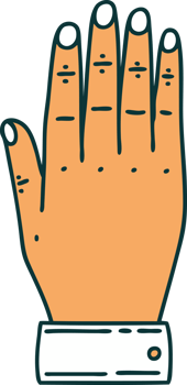 tattoo style icon of a hand png