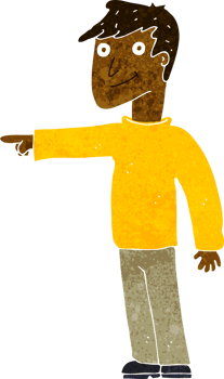 cartoon man pointing png