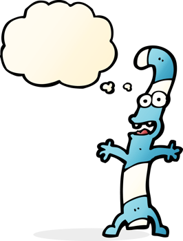 cartoon candy cane with thought bubble png
