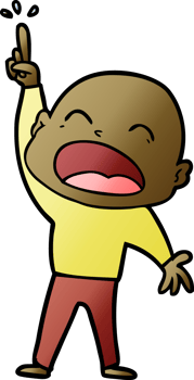 cartoon shouting bald man png