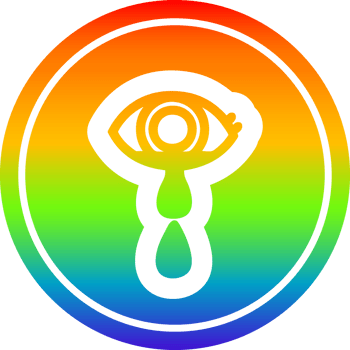 crying eye circular in rainbow spectrum png