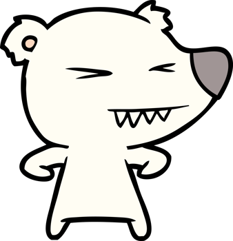 angry polar bear cartoon png