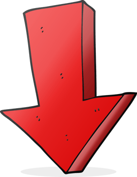 cartoon arrow pointing down png