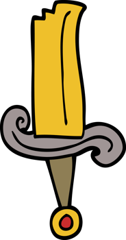 cartoon doodle jeweled sword png