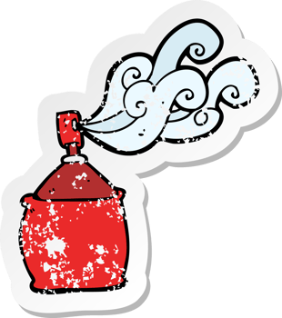 retro distressed sticker of a cartoon spray can png