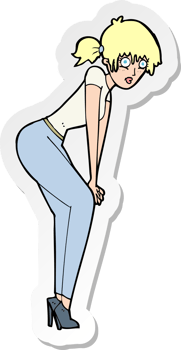 sticker of a cartoon woman posing png