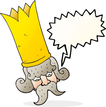 speech bubble cartoon king with huge crown png