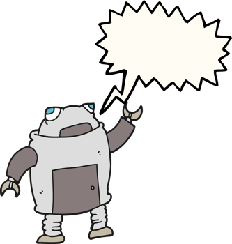 speech bubble cartoon robot png