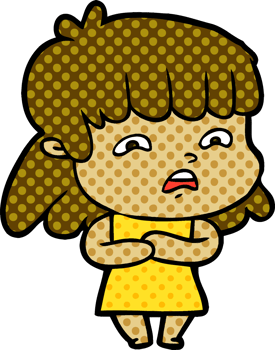 cartoon worried woman png