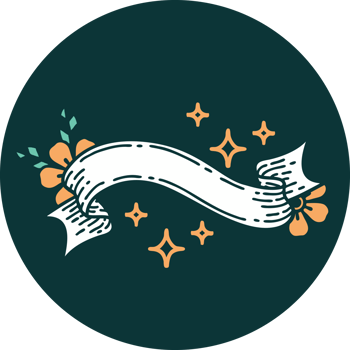 tattoo style icon with banner of a stars png