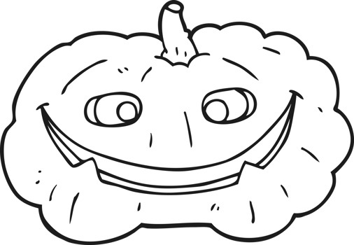 black and white cartoon pumpkin png